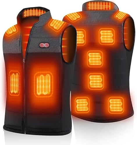 vapesoon Heated Body Warmer Heated Gilet with 11Heating Zones 3 Adjustable Temperature,USB Rechargeable Winter Thermal Vest Warm for Camping Riding Hiking (Battery Pack Not Included)
