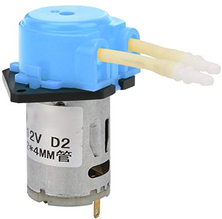 Bomba peristáltica micro de 12 V CC en color azul, bomba peristáltica para agua de uso en laboratorio y acuarios, dirección de flujo reversible, diseño sin tornillos con manguera