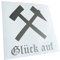 Kiwistar - Autoaufkleber - Silber - 12x10cm Glück auf! - Bergbau - Kumpel - Heckscheibe Auto Aufkleber wetterfest für Kfz LKW Mofa Truck - Sticker außen selbstklebend Tuning Zubehör für Fenster