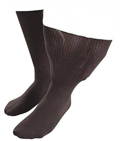 SockShop IOMI Footnurse - Mens & Womens Unisex Extra Wide Soft Cotton Oedema Socks for Swollen Feet (12-14 UK (45-50 eur), Brown)