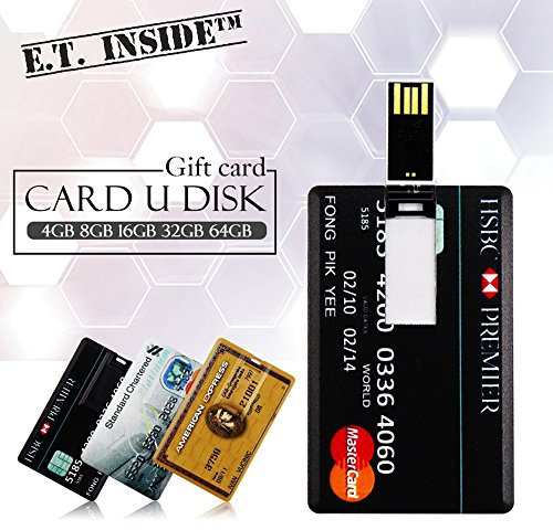 E.T. INSIDE™ 3 Pcs 16GB Memoria USB Tarjeta de Crédito USB Flash Pen Drives Impermeable American Express
