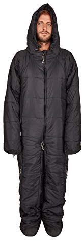 Hygger Nanuk Caviar Black S - Original Schlafsack mit Armen und Beinen, 3M Thinsulate-Füllmaterial ist Ultra warm, leicht und klein im Packmaß