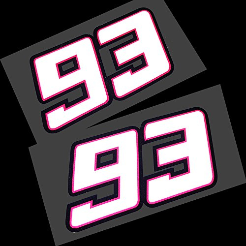 Twisted Melon Moto GP Nr. 93 3D-Effekt-Grafik, reflektierend, 2 Stück