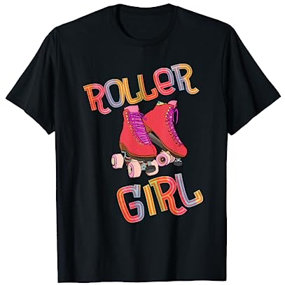 Rollschuh - Roller Girl - mit Rollschuhen laufen - 80er T-Shirt