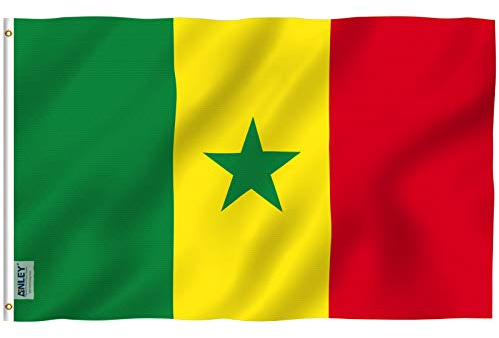 ANLEY Fly Breeze 3x5 pies Bandera de Senegal - Color vivo y resistente a la decoloración UV - Encabezado de lona y doble costura - Banderas senegalesas Poliéster con arandelas