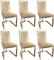 Casa Padrino luxury dining chair set cream/gold 50 x 60 x H. 100 cm - Noble kitchen chairs set of 6 - Luxury dining room furniture