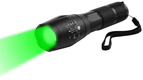 WESLITE Torcia Tattica Verde 250 Yards - Luce LED 1 Modalità Zoom, Impermeabile, Lungo Raggio per Visione Notturna, Pesca e Caccia