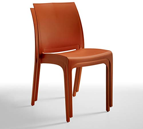 BICA Wolga Stuhl, Brick Red, 46 x 54 x 80 cm, 2 Stück
