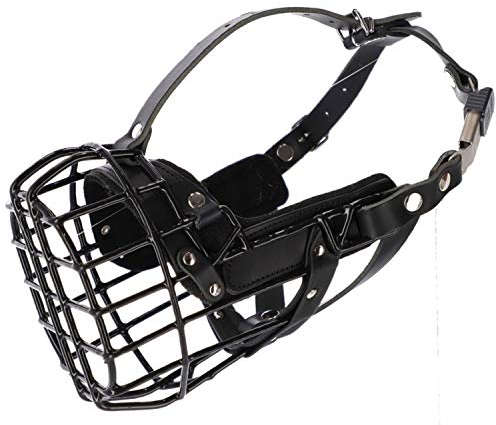 Dingo Gear Gummierte metallmaulkorbe für Rottweiler Hund Professionelle Bequeme universelles Produkt für Langen Spaziergängen S03046