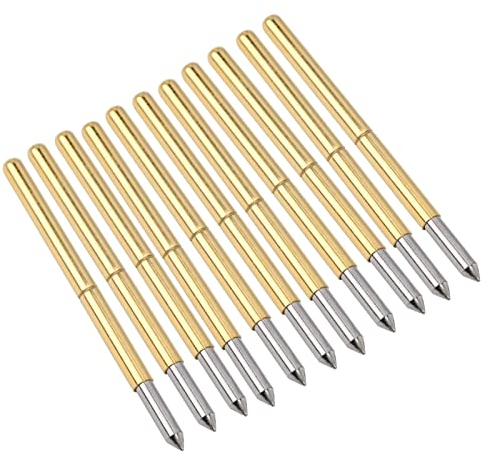 100-teilige Federtestsonde, P125-B 2,0 mm Messing-Federtest-Erkennungssondenstifte Messing-Pogo-Stifte für Führungsstifte und Lötstellen, Prüfung kontaminierter Leiterplatten Punktionssonde