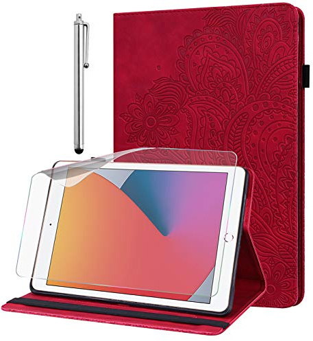 GLANDOTU Coque pour Apple iPad Mini 1/2/3/4/5, Ultra Slim Léger Smart Cover Étui Cuir PU Case de Protection Housse Tablette Apple iPad Mini 1/2/3/4/5 (Rouge)