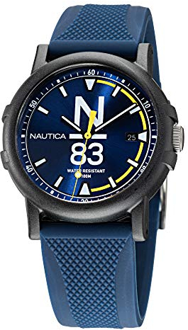 Nautica Men's Quartz Silicone Strap, Blue, 20 Casual Watch (Model: NAPEPS101)