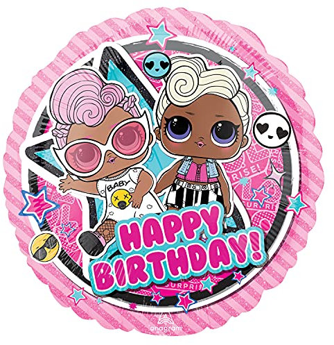 Amscan 4279975 - Standard Folienballon LOL Glam Birthday, circa 43 cm, Kinder-Geburtstag, Geschenk, Dekoration, Heliumballon, Luftballon