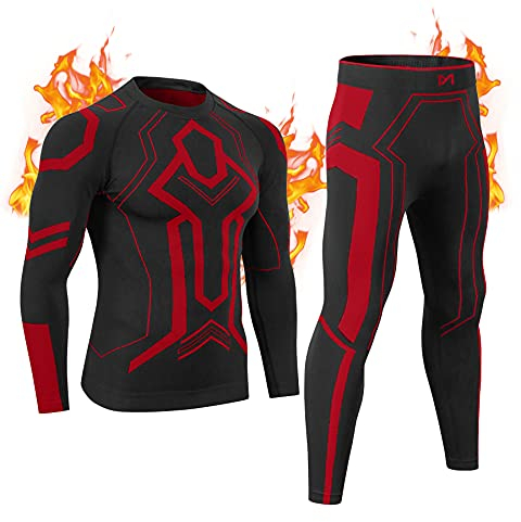 MeetHoo Thermounterwäsche Herren, Funktionswäsche Männer Skiunterwäsche Atmungsaktiv Funktionsunterwäsche Hause Thermo Unterwasche für Running Sports Ski