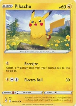 The Pokemon Company International Pokemon Single Card PIKACHU 049/203 EVOLVING SKIES, Multicolored