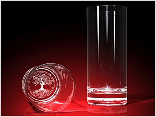 GLASFOTO.COM, Baum des Lebens - Trinkglas 66 x 155 x 66 mm Kristallglas 3D Innengravur in Premiumqualität