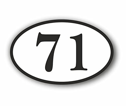AMA SHOP Adesivo in PVC Sagomato numero vintage personalizzabile | Adesivi per Auto | Sticker per Casco, Moto, Camper | autoTuning