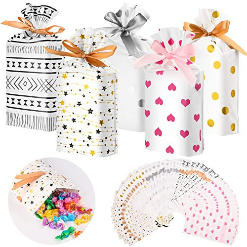 50 Geschenktüten Kindergeburtstag, Geburtstagstüten Kinder mit Kordelzug aus Band, Geschenktüten Klein für Süßigkeiten, Kekse, kleine Geschenke, Weihnachten, Hochzeit, Geburtstag und Abschlussfeier
