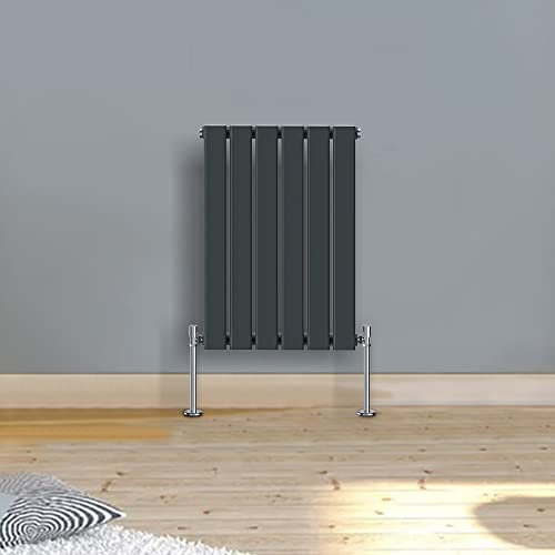 WarmeHaus 600x408mm Horizontal Modern Radiator Anthracite Single Flat Panel