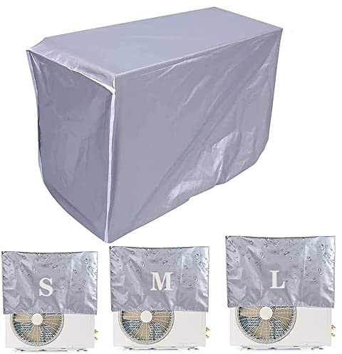 Cubierta del Acondicionador de Aire, Cubierta de Aire Acondicionado Impermeable, Cubierta de Protección del Aire Acondicionado, Funda Aire Acondicionado Exterior, Impermeable (Plata) (86 * 32 * 56CM)