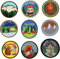 9PCS Outdoor Round Camper Iron on Patches Personalized Travel Camping Bear Get Lost in Nature Mountain Embroidered Applique for DIY Jeans,Jacket,Clothes,Bag