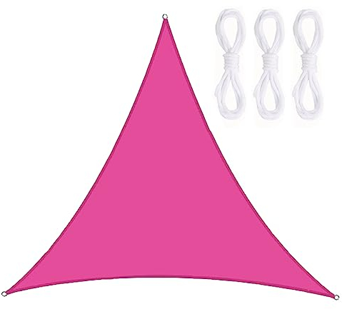 YuanDiann Sonnensegel Dreieck inkl Befestigungsseile Wasserabweisend PES Polyester Sonnenschutz Windschutz UV Schutz für Balkon Garten Terrasse Rosa 2 * 2 * 2 m