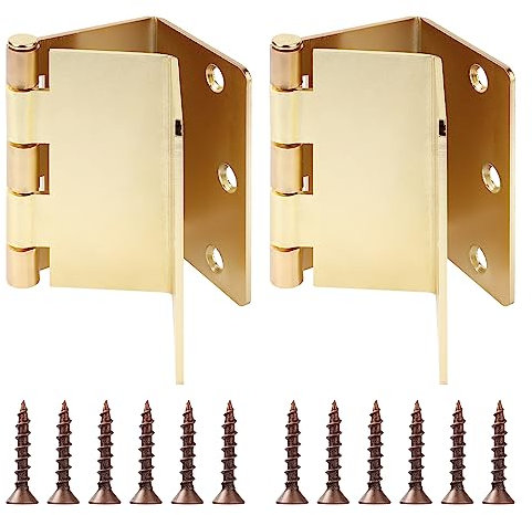 Versetzte Scharniere für Türen, 8,9 cm, Schaukel, transparent, versetzt, Türscharnier, Handicap, erweiterbare Türscharniere, helles Kupfer (2 Stück)