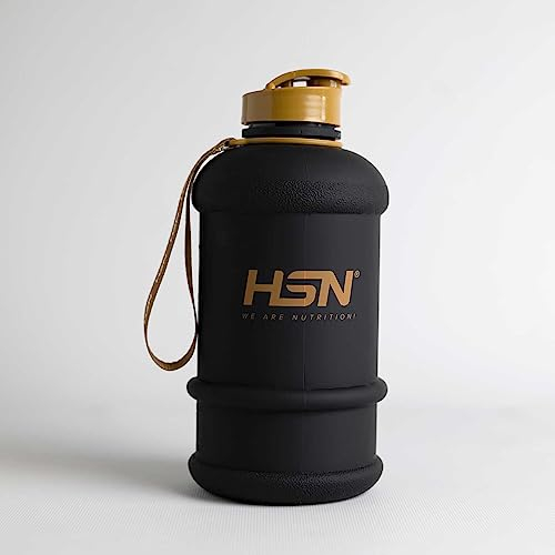 HSN Bidón We Are Nutrition! Libre de BPA | 1,3 litros | Negro | Tamaño Mini, Plástico Antigolples y Fácil de Transportar | Con Cierre Hermético, Tapón Anti-Fugas | Sin Olores