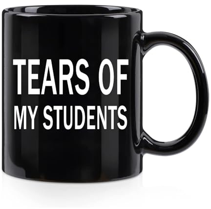 WENSSY Gifts for Teacher, Tears of My Students Mug, Funny College Professor Graduation Appreciation from Student Christmas White Elephant Gifts for Teacher 11 Ounce Black