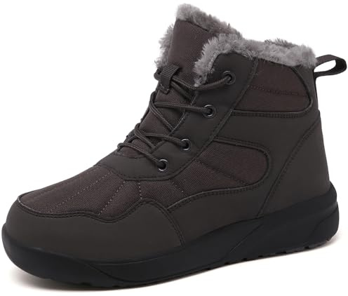 ChayChax Botas Invierno Mujer Botines de Nieve Forro Cálido Cómoda Botines con Cordones Impermeables Aire Libre