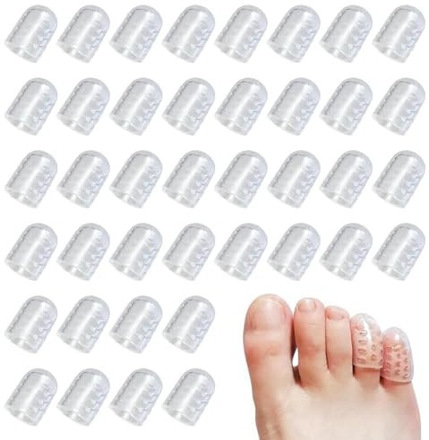 INBOLM Silicone Toe Protector,40PCS Clear Toe Cover Breathable Gel Toe Caps Anti-Friction Toe Protectors for Women Men Gel Toe Separators for Shoes for Cushions Corns, Blisters, Calluses