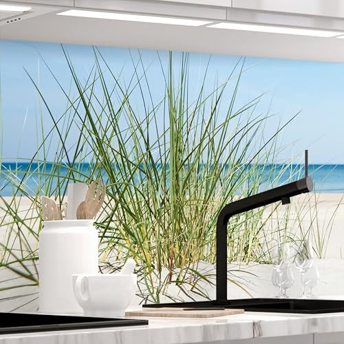 Stickerprofis Küchenrückwand Matt selbstklebend - DÜNENBLICK - 0.5mm versteifte PET Folie, zuschneidbar, Spritzschutz PRO 60 x 80cm