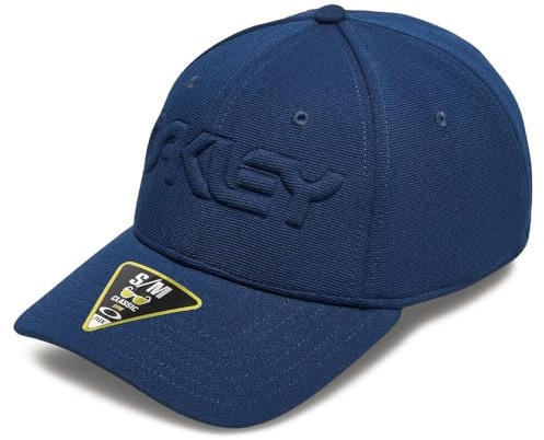 Oakley Herren 6-Panel-Stretch-Mütze, geprägt Baseballkappe, Blau, Large