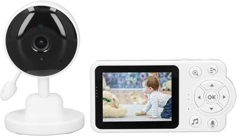 Monitor para Bebés, Cámara de Vigilancia para Bebés AC100-240V, Sensor de Temperatura, Pantalla de 2,8 Pulgadas para Interiores (Enchufe de la UE)