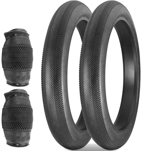 GRELiving 2er-Pack 60TPI Faltbar Fat Bike Tire Fett Fahrradreifen E-Bike Reifen 20x4.0 Ersatz Fahrradreifen für Mountain Snow and Beach Bike Schwarz