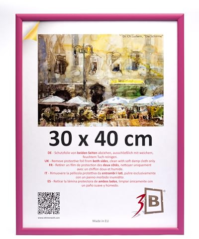 3-B Cadre de l'image MAUI - Rose - 30x40 cm - cadre photo en bois avec verre acrylique