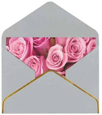 YsoLda Grußkarten, Karten mit Umschlägen, Perlmuttpapier-Weihnachtskarten, Dankeskarten,Pinke Rose