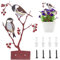 Ezydka Rost Gartenstecker, Rost Deko für Garten Metall Bemalte Vogel Stecker, Rost Vogel Gartendeko Edelrost Gartendeko für Holz Zaunfiguren Gartendeko