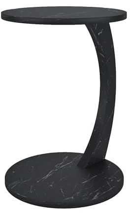 In And OutdoorMatch Beistelltisch Davonte - 56x38 cm - Marmor schwarz - Spanplatte - Vielseitiger Beistelltisch