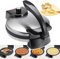 CrêpièrRe éLectrique (10 Pouces), Machine à Roti AntiadhéSive, Machine à Chapati/Tortilla, CrêPièRe Portable Pour Petit-DéJeuner 2000 W, Avec Indicateur Led, Chauffage Rapide Et Uniforme