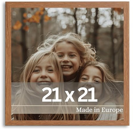 VictoR Bilderrahmen Dali 21x21 cm Braun - Fotorahmen Holz - Quadratischer Bilderrahmen Braun 21x21 - moderner Holzrahmen mit bruchsicherem Acrylglas