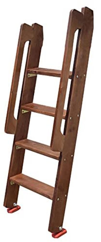Bunk Bed Ladder Heavy Duty Bunk Bed Ladder for Home Camper Motorhome, 125cm/ 150cm Tall Wood Loft Bed Ladder with Handle& Anti-Slip Feet, Load 330lbs (Size : 4 Step 125cm/49)