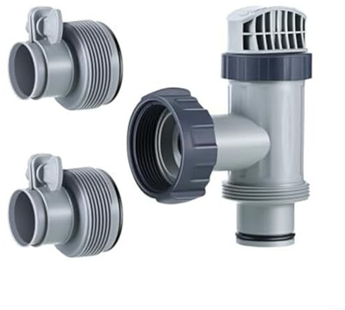 WIIYENA Vannes à piston avec 2 adaptateurs de tuyau de type B pour piscine hors sol Intex, valve de rechange pour pompe de filtre de piscine hors sol