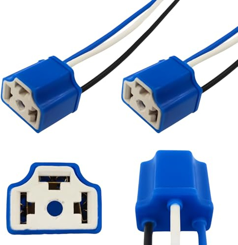 AUTO OCCASION H4 Pigtail-Scheinwerfer-Buchse, H4-Stecker, Kabelbaum, weiblicher Stecker, 14 AWG, Keramik, H4 9003, Pigtail-Anschluss, kompatibel mit Auto und allen Fahrzeugen, die 10,2 x 15,2 cm, 17,8