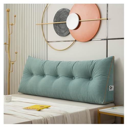CJJZFO Rückenkissen Lesekissen für Bett und Sofa, Keilkissen, Rückenpolster für Die Wand, Sitzkissen, Wandkissen, mit Waschbarem Bezug, Ideal zum Anlehnen im Bett(Blue,80 * 50 * 20cm)