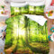 FABTOP Wald Bettwäsche Set 200x200 cm Herbst Wald Baum Bettbezug Set Wald Sonnige Landschaft Bettwäsche Sonnenaufgang Wald Bettbezug (3,135x 200 cm)