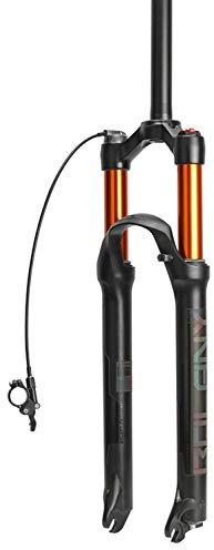 GZKDKZB Forcella per Bicicletta Forcella per Bicicletta 26 Pollici 1/1-8 sterzo Dritto MTB Forcella Ammortizzata per Bici Ammortizzatore ad Aria con Regolazione dello smorzamento Escursio