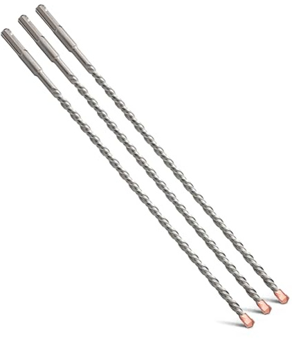 MOXPIFY - Broca SDS Plus de doble hélice, taladro percutor para hormigón, piedra, piedra natural, 8 x 350 mm, 3 unidades
