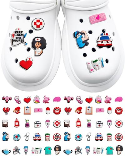 BPTRKOM 60 Stück Schuhanstecker Pins - PVC Anhänger für Clogs, Schuh Charms Schuhanhänger Karikatur Zubehör für Schuhe DIY Dekorationen