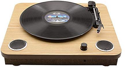 XAoSCd Tocadiscos De Vinilo Fonógrafo De Estilo Europeo Cafetería Retro Restaurante Muebles Nostálgicos Sala De Estar Tocadiscos De Vinilo Antiguo para Oficina,Natural-42x37.5cm